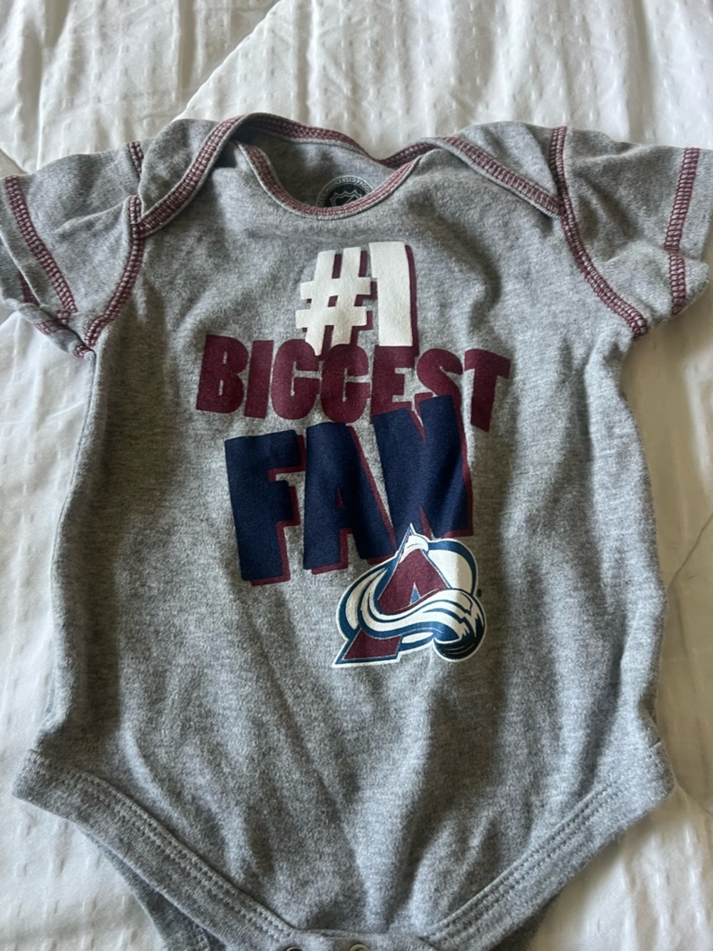 NHL Gray Infant Bodysuit with Maroon Accents